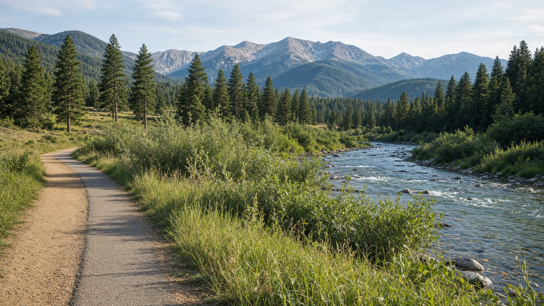 Fraser River Trail in Grand County Colorado near the vacation rental